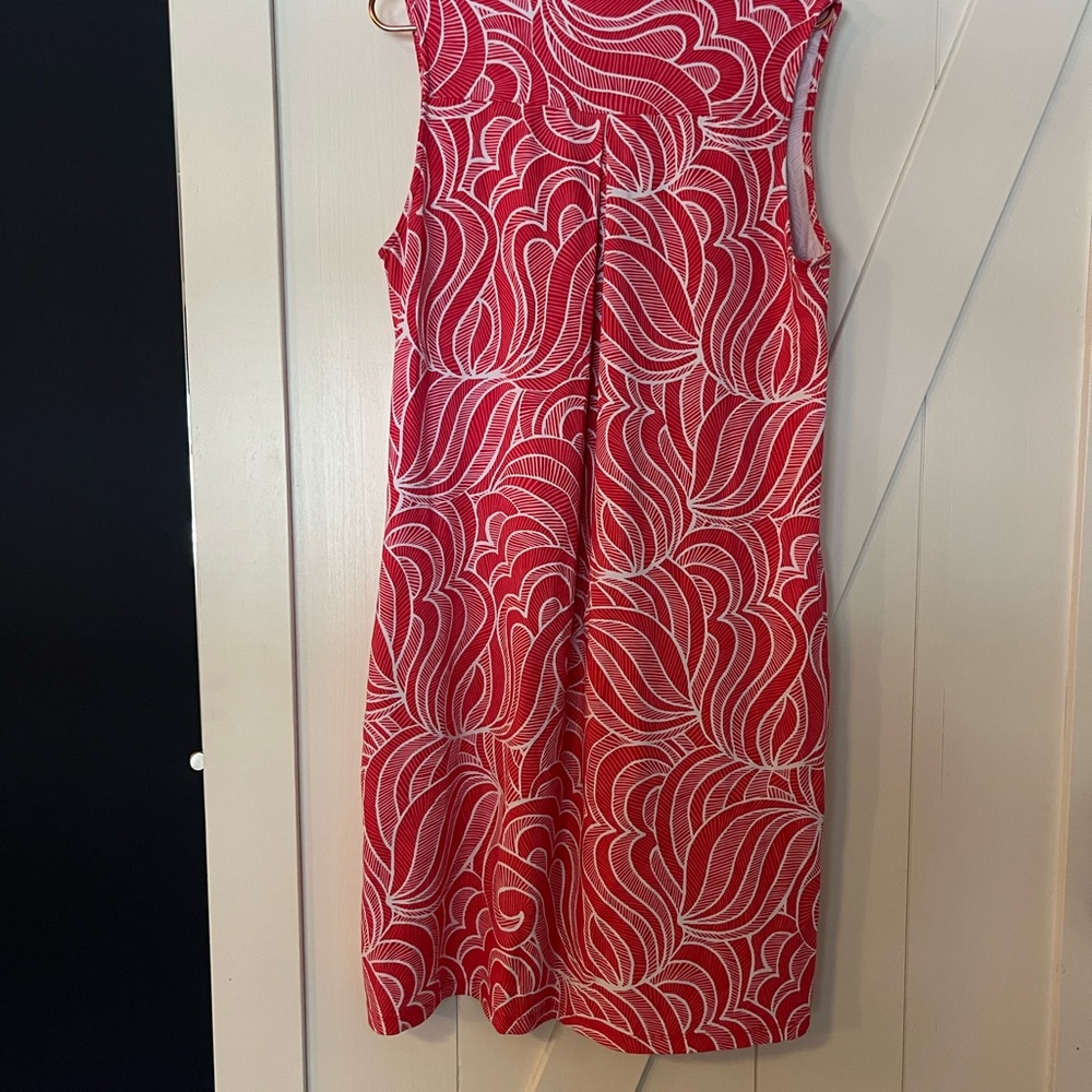 J. McLaughlin Pink & White Patterned Sleeveless Dress. Sz M-Vacation ready!🏝️☀️ - Picture 3 of 5
